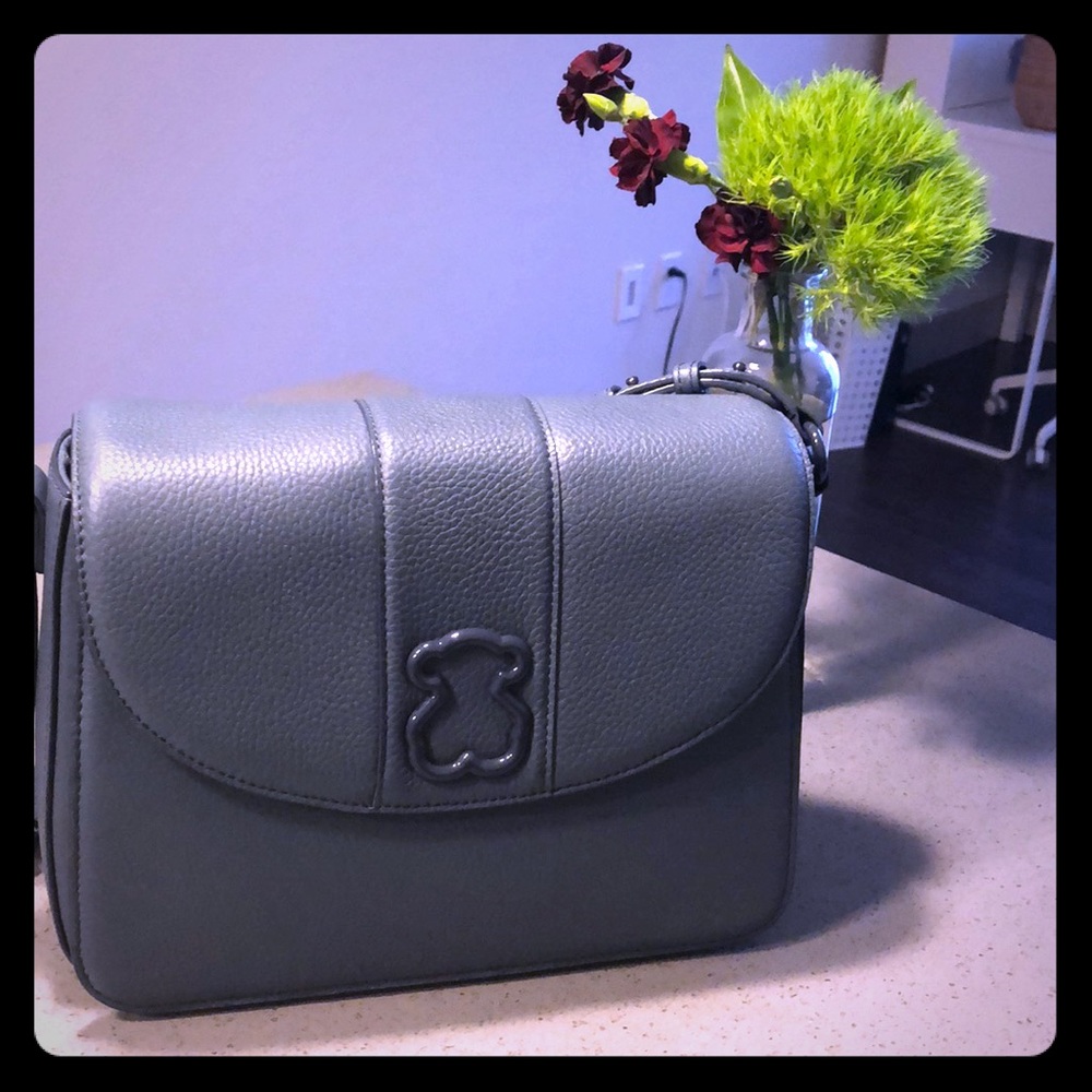 Tous beautiful grey blue purse. New.